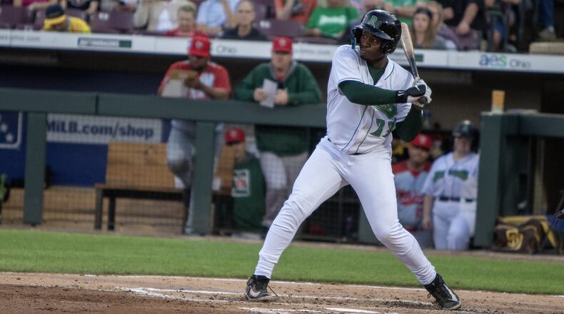 Cam Collier, shown earlier this season, hit one of Dayton's four home runs in Sunday's win at Quad Cities. Jeff Gilbert/CONTRIBUTED