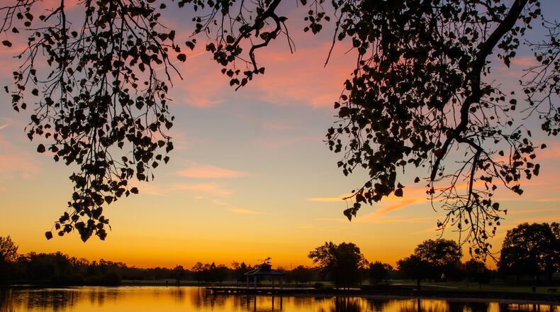 Sunrise over the lake at Delco Park in Kettering. iSTOCK/COX