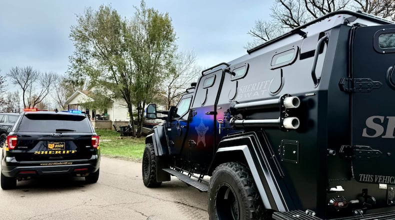 SWAT crews responded to a domestic violence incident in Jefferson Twp. Monday, Nov. 25, 2024, after a man reportedly barricaded himself inside a home. Photo courtesy the Montgomery County Sheriff's Office.