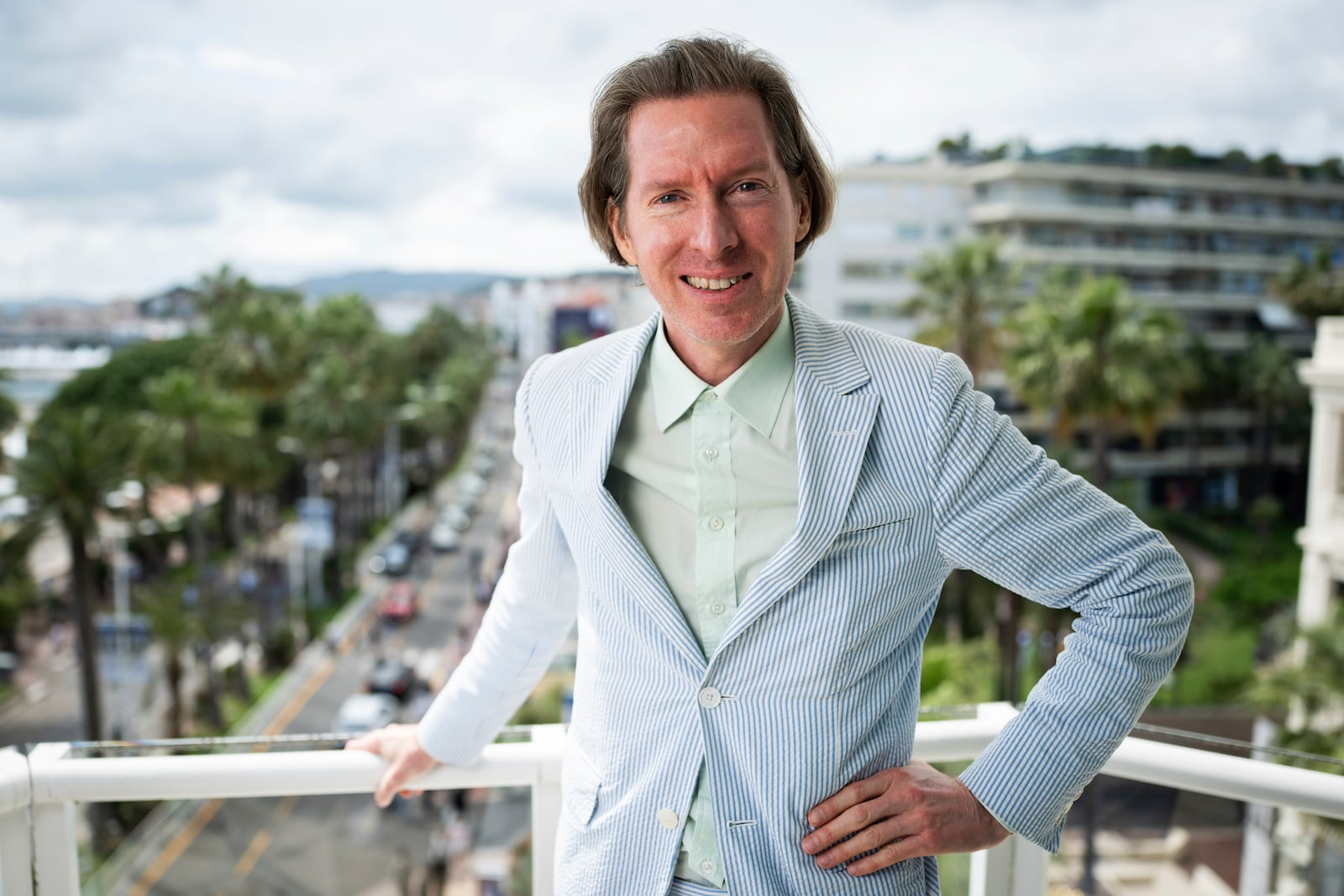 Director Wes Anderson poses for portrait photographs for the film 'The Phoenician Scheme' at the 78th international film festival, Cannes, southern France, Saturday, May 17, 2025. (Photo by Scott A Garfitt/Invision/AP)