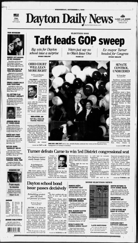 Election results front pages