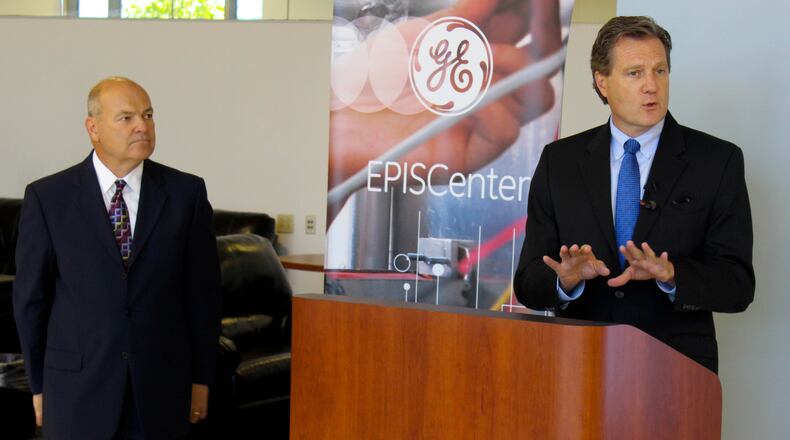 U.S. Rep. Mike Turner, R-Dayton, held a press conference last week at the GE Aviation EPISCenter calling on Congress to reauthorize the Export-Import Bank. Conservatives in Congress have blocked a vote on the reauthorization in hopes of killing the 80-year-old federal program. CHUCK HAMLIN/STAFF