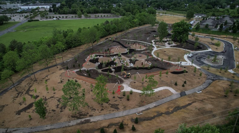 Gentile Nature Park, Kettering's newest recreation spot, is nearly completed. A dedication planned for June. The park is located at 915 Peach Orchard Road. JIM NOELKER/STAFF