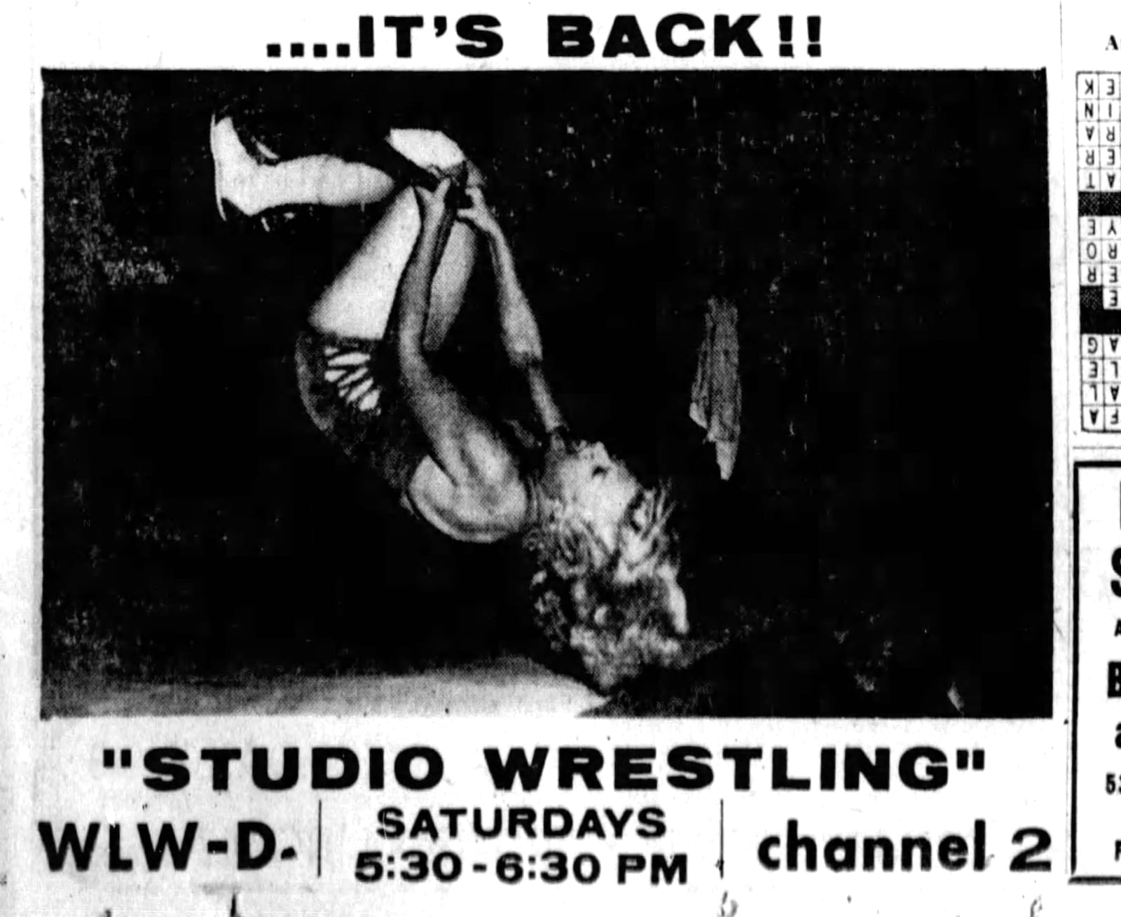 Studio Wrestling Dayton made a comeback from 1959-62. DAYTON DAILY NEWS ARCHIVES.