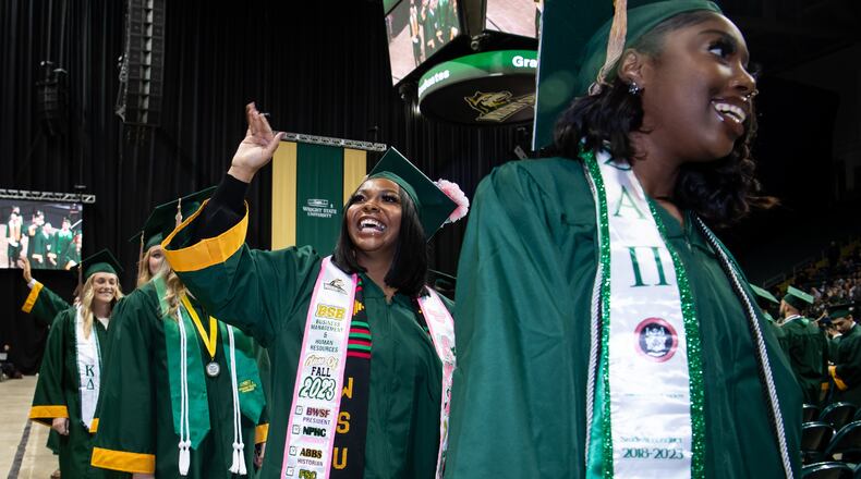 Wright State University held graduation Friday, Dec. 15 and Saturday, Dec. 16, 2023 at the Wright State Nutter Center. Courtesy Erin Pence, Wright State University.