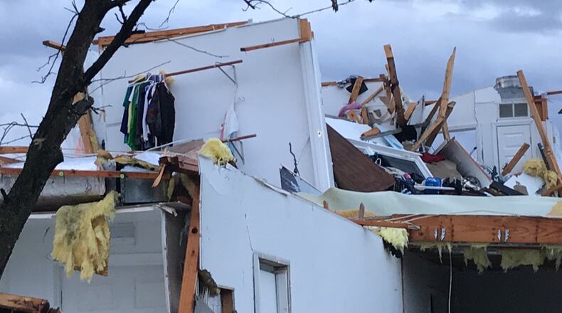 Damage to homes in Trotwood