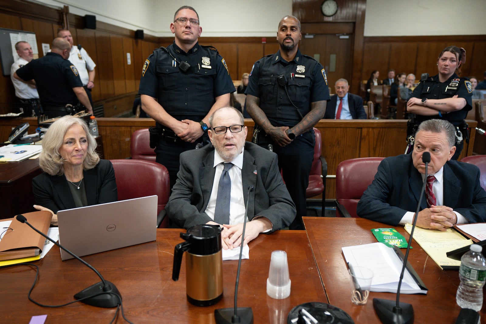 Harvey Weinstein appears in state court in Manhattan in New York, Thursday, May 15, 2025. (Steven Hirsch/New York Post via AP, Pool)