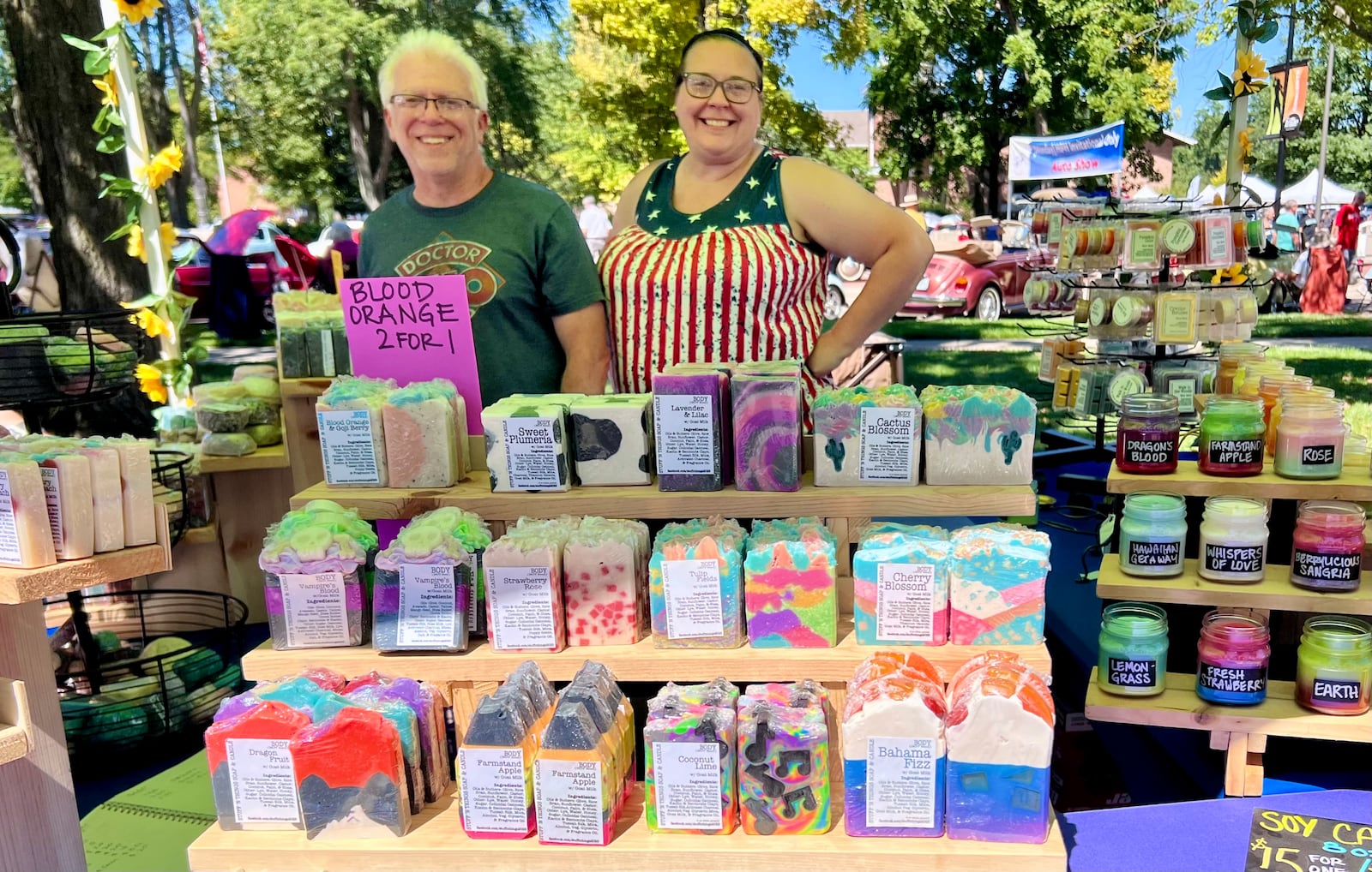 Tony and Rebecca Vissoc sold wares from their small business Stuff 'n Things Soap & Candle on Sunday. AIMEE HANCOCK/STAFF
