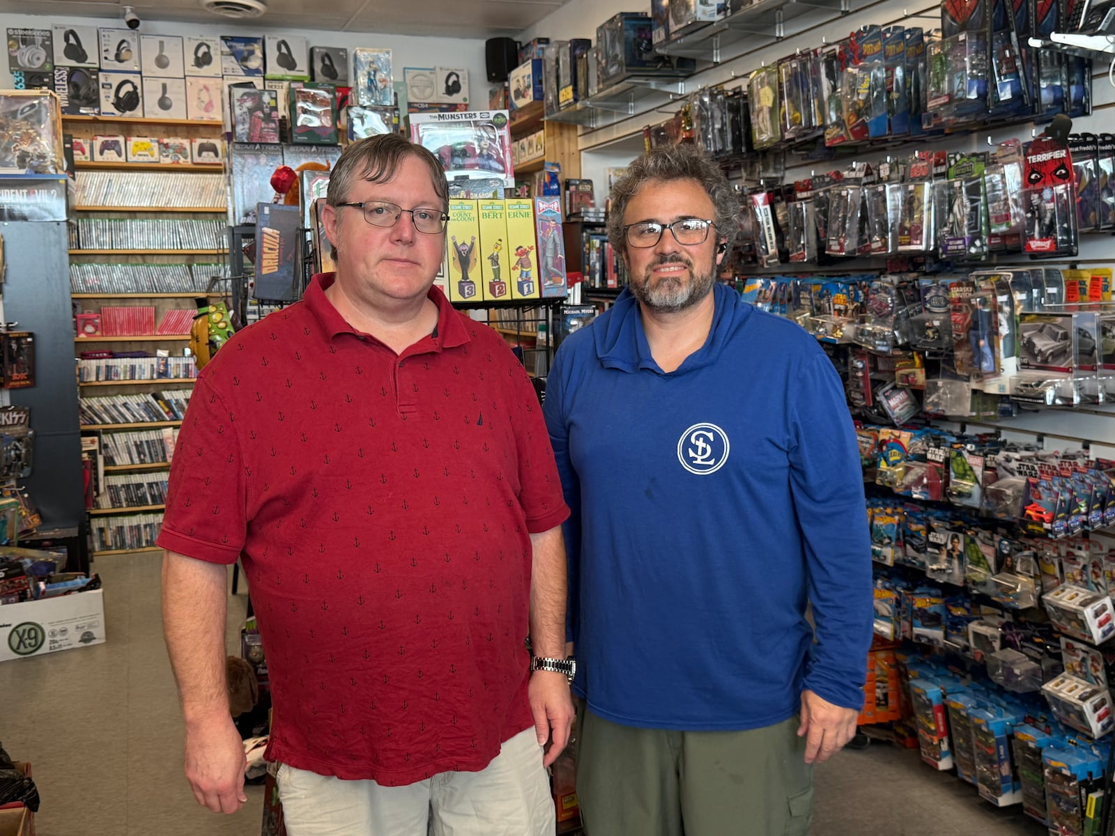 Huber Music and Video opened in 2009 and offers a wide selection of movies, games, music, toys and more. The store was founded by Jason Wood (left) and Grant Brown (right.) Photos by Alex Cutler