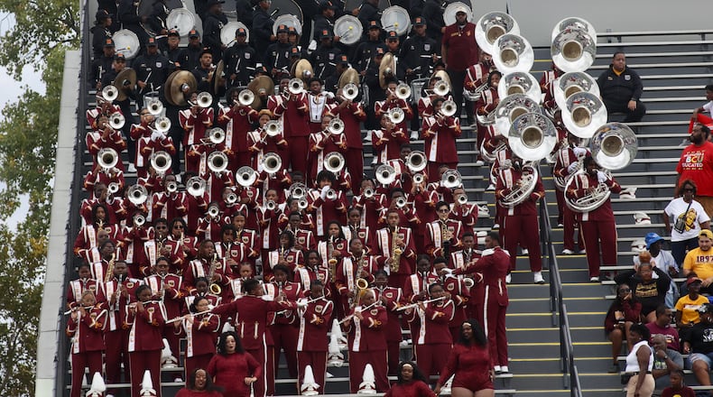 The Central State band performs during a game against Dayton on Saturday, Sept. 9, 2023, at Welcome Stadium. David Jablonski/Staff