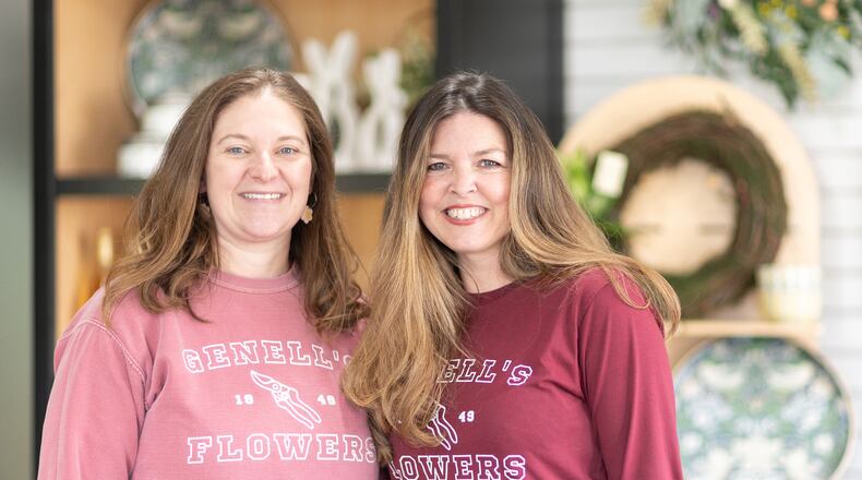 Casey Virgallito (left) and her cousin Mindi Hixson became partners in their longtime family business, GeNell's Flowers in Piqua. The "flower cousins" grew up together around fresh flowers and developed a passion for them. CONTRIBUTED PHOTOS