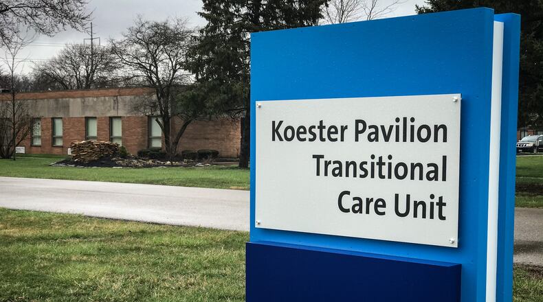 Koester Pavilion in Troy is one of two Miami County nursing homes in which coronavirus is suspected to have spread. Springmeade Health Center in Tipp City also has presumptive positive cases now. JIM NOELKER/STAFF