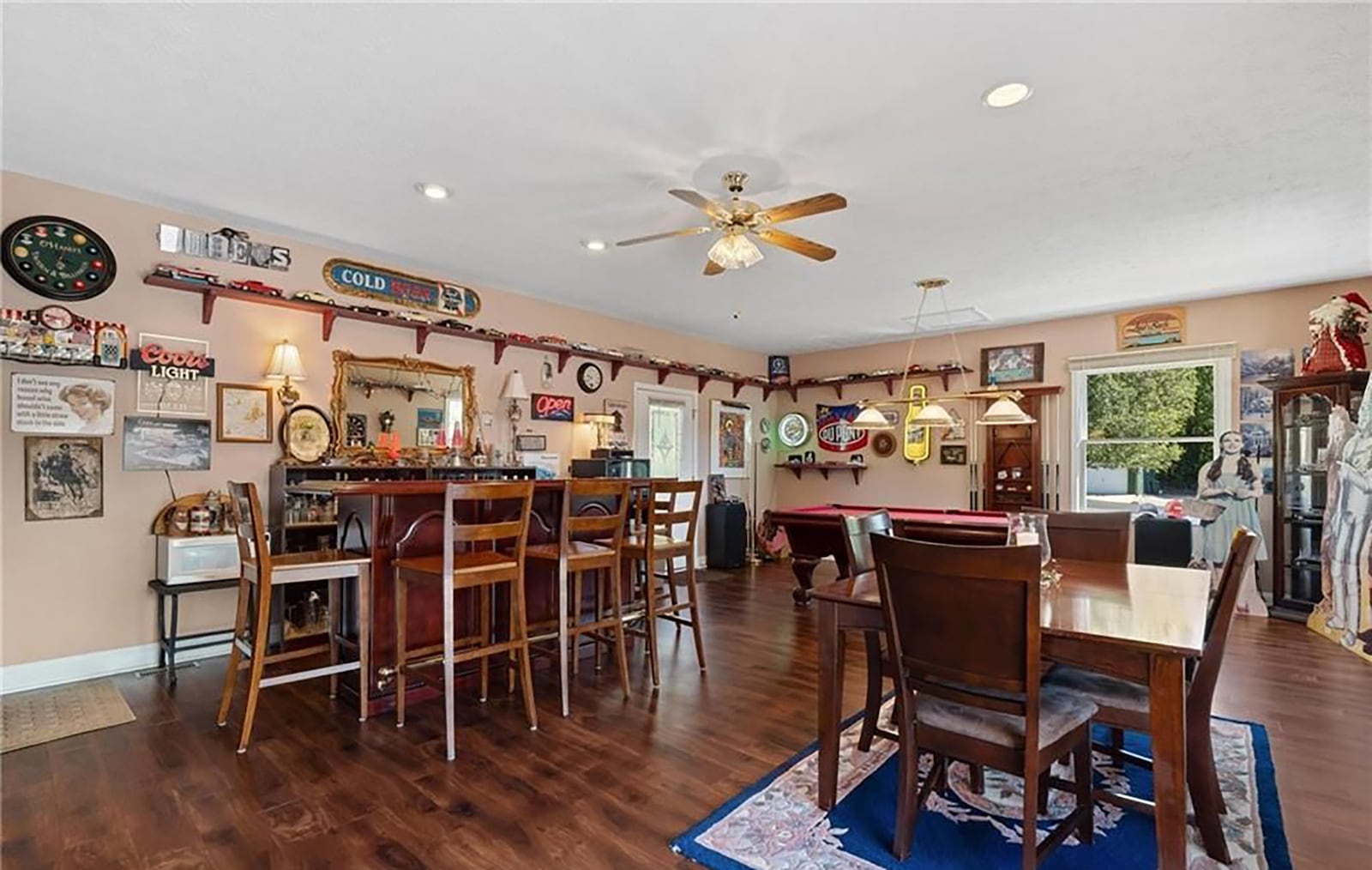 The game room/rec room addition has luxury vinyl plank flooring, recessed lighting and a ceiling fan. CONTRIBUTED
