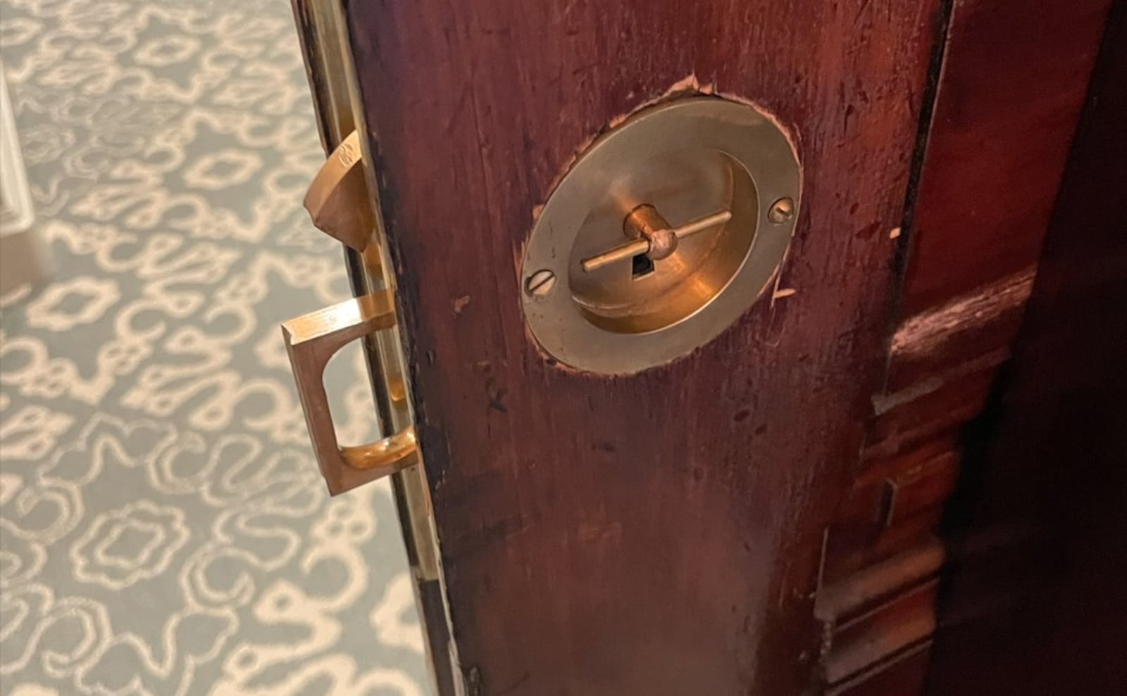 A pocket door in the Requarth home on Jones Street is part of the original historic features still there. CONTRIBUTED