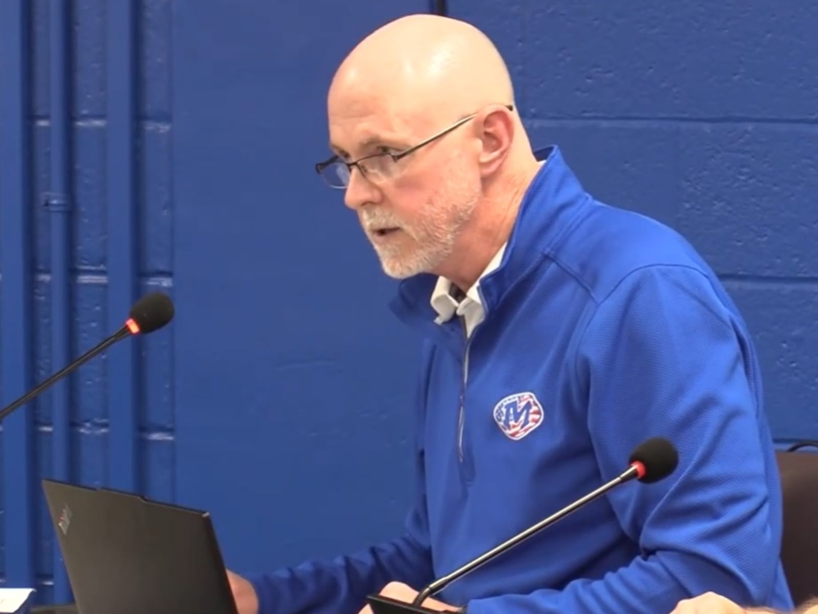 Greg Wells, Miamisburg schools treasurer, presents the five-year financial forecast for the district during a school board meeting in February, explaining the district is headed for some deficit spending. CONTRIBUTED