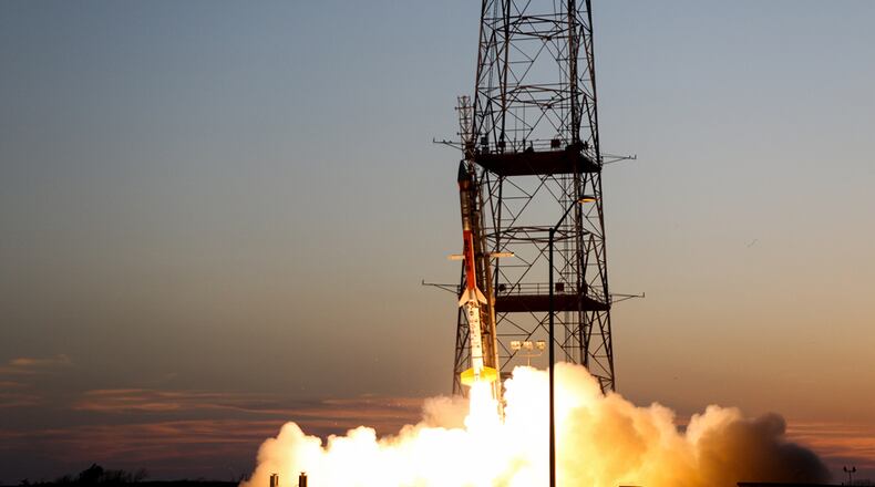 Air Force Research Laboratory/Air Force Office of Scientific Research BOLT II rocket launches from NASA/Wallops Flight Facility on March 21. NASA/WALLOPS PHOTO/BRIAN BONSTEEL