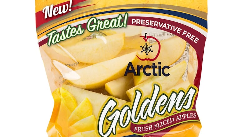 Arctic golden delicious apples are being sold in the Midwest. The apple has been genetically engineered to prevent browning. (Okanagan Specialty Fruits)