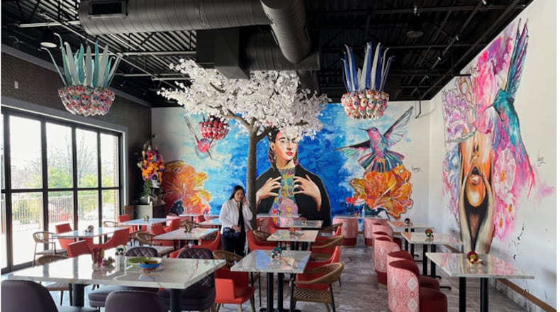 Diana Jaime, operations and marketing director for Mi Cozumel restaurant, takes a call prior to the opening of its Lebanon location. The new Mexican restaurant at 511 North Broadway is set to open on Monday April 15, 2024. ED RICHTER/STAFF