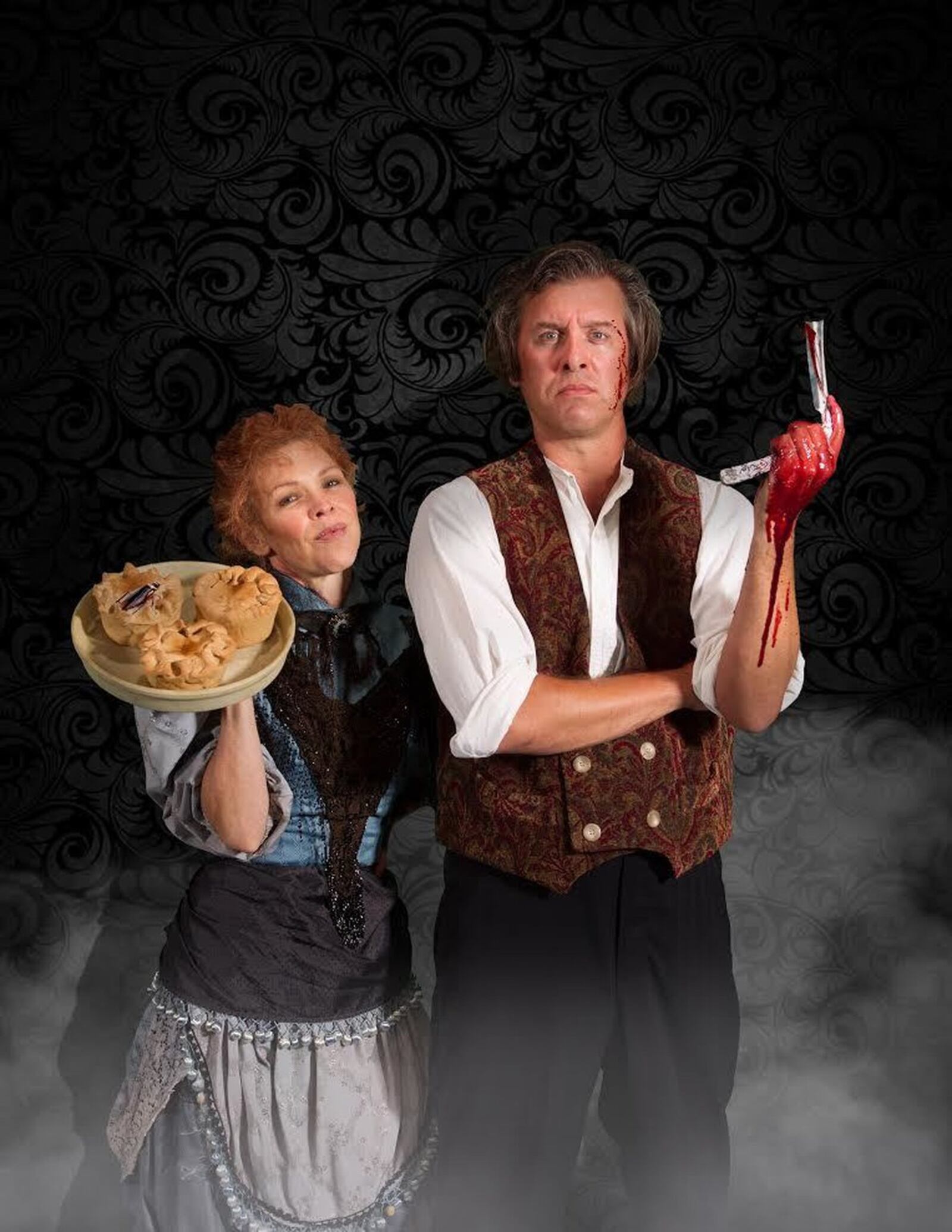 Rebecca Watson (Mrs. Lovett) and Jamie Cordes (Sweeney Todd) appear in the Human Race Theatre Company’s production of Stephen Sondheim and Hugh Wheeler’s acclaimed musical “Sweeney Todd: The Demon Barber of Fleet Street” Sept. 8-Oct. 2, 2016 at the Loft Theatre. CONTRIBUTED BY SCOTT J. KIMMINS