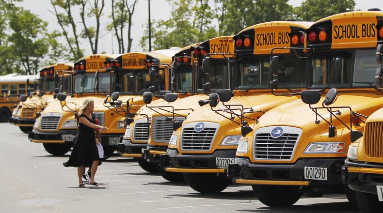 Local schools transport thousands of students every weekday on crowded buses.