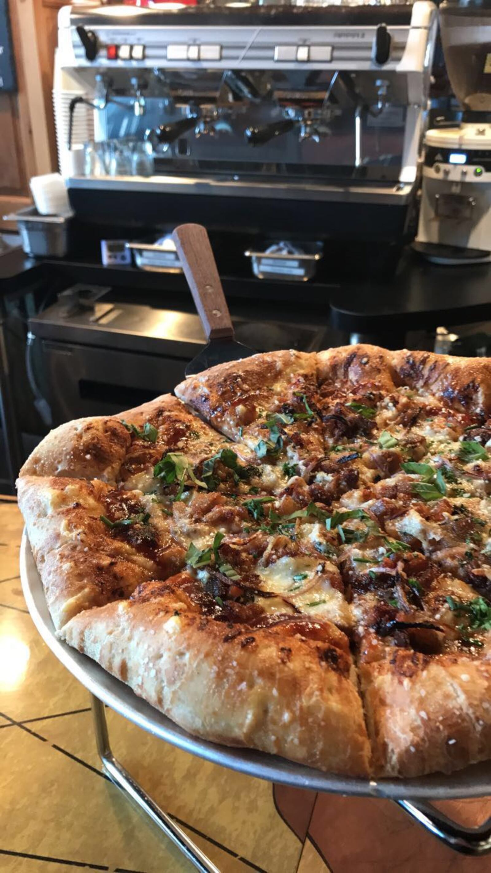 The BBQ Pork Belly pizza at Wandering GRiffin in Beavercreek. Photo: Wandering Griffin.