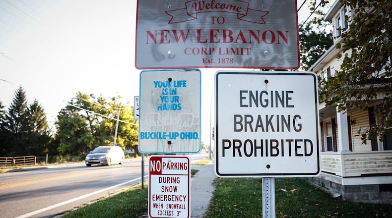 New Lebanon village, in western Montgomery County, is split by U.S. 35 and has a population of over 3,000. JIM NOELKER/STAFF