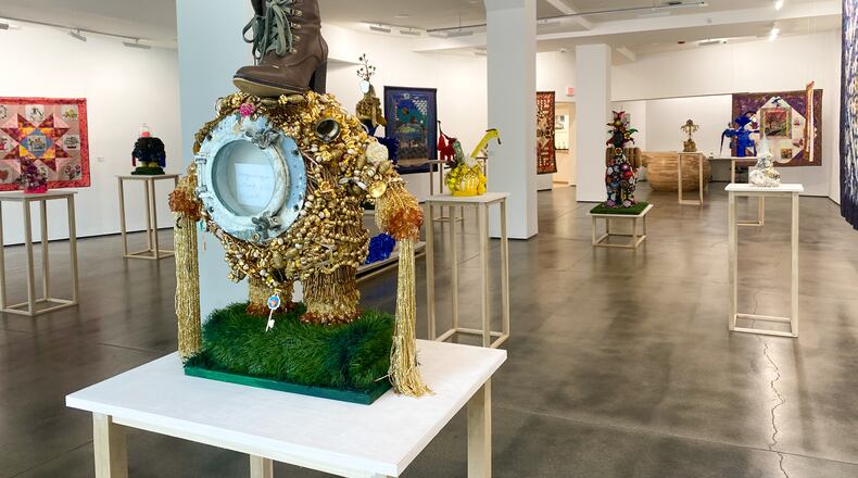 Artwork by Vanessa German with Sandra Keat German at The Contemporary Dayton at the Dayton Arcade. GREG LYNCH / STAFF