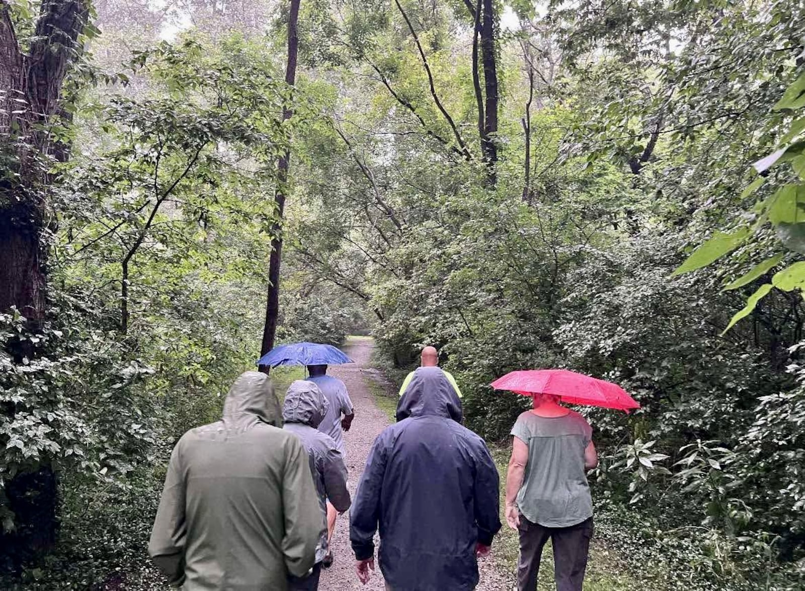 Rain or shine or even an occasional flurry, the Wellness Walkers are on the trail. CONTRIBUTED
