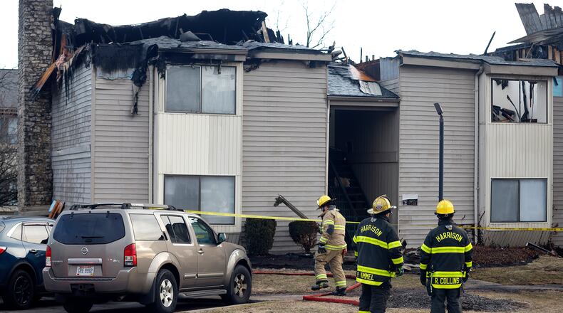 Fire at Meadows of Catalpa in Harrison Township, Friday morning, Feb. 7, 2025. MARSHALL GORBY\STAFF