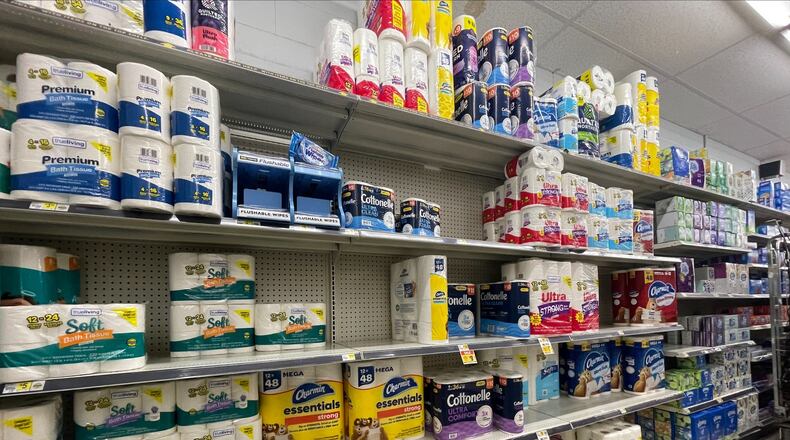 The shelves at the Dollar General on Washington Boulevard in Hamilton. Mandy Gambrell/Staff Photo