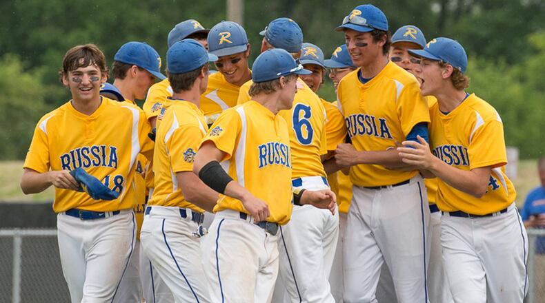 Russia defeated Shelby County League rival Fort Loramie in the D-IV regional at Springfield’s Carleton Davidson Stadium last season. FILE PHOTO