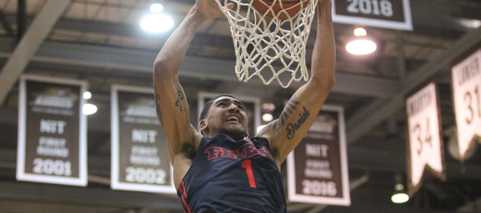 Dayton against St. Bonaventure on Saturday, Jan. 19, 2019, at the Reilly Center in Olean, N.Y.