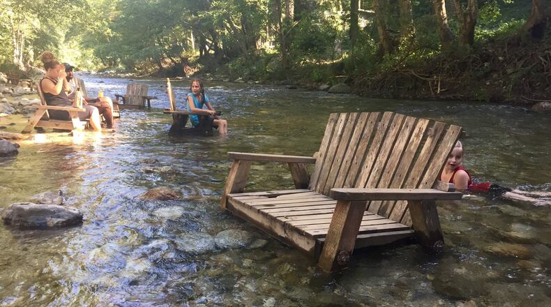 A river runs through the Big Sur River Inn and guests are encouraged to get their feet wet. (Karen D'Souza/Bay Area News Group/TNS)
