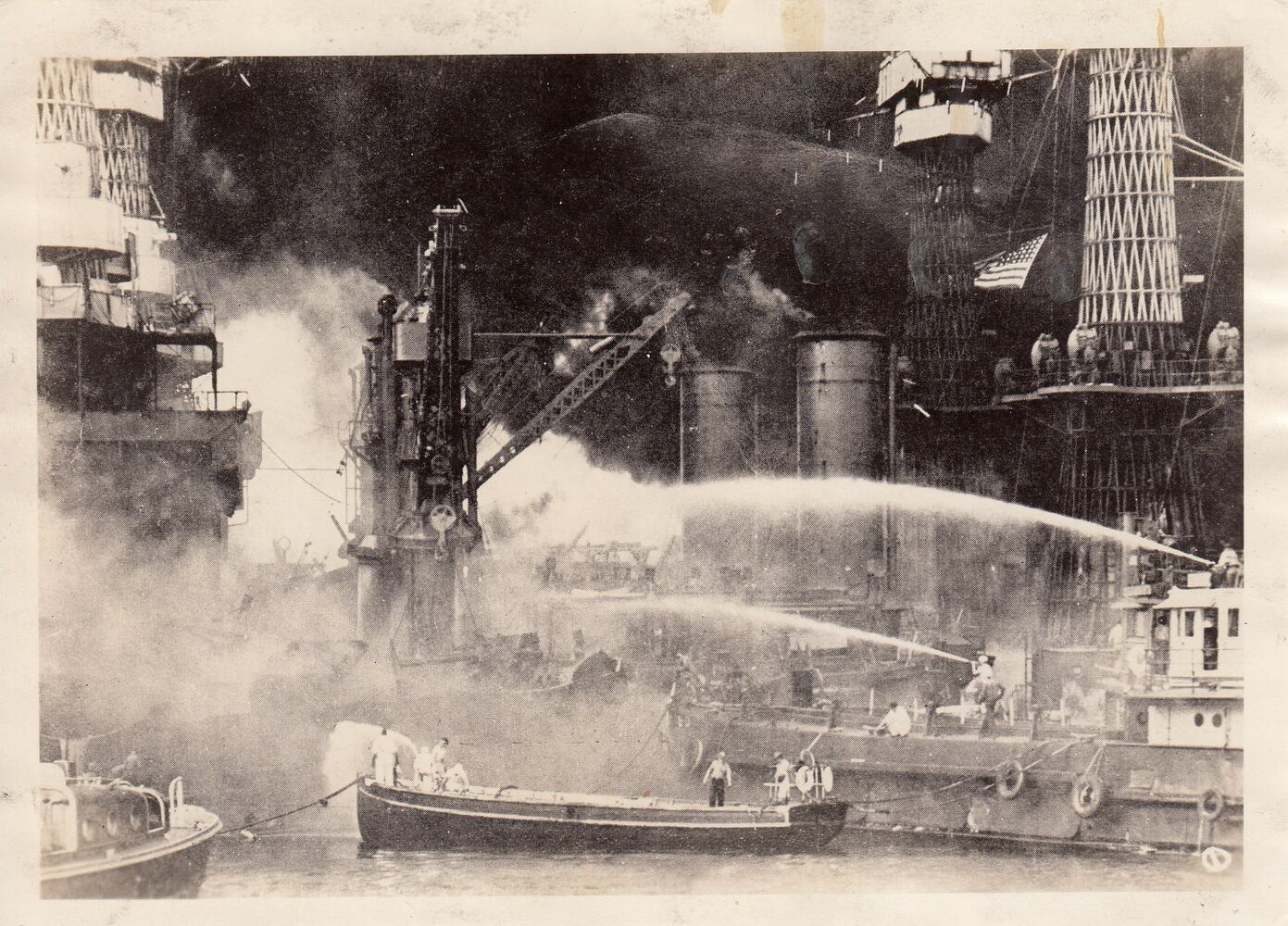Pearl Harbor photographed moments after attack