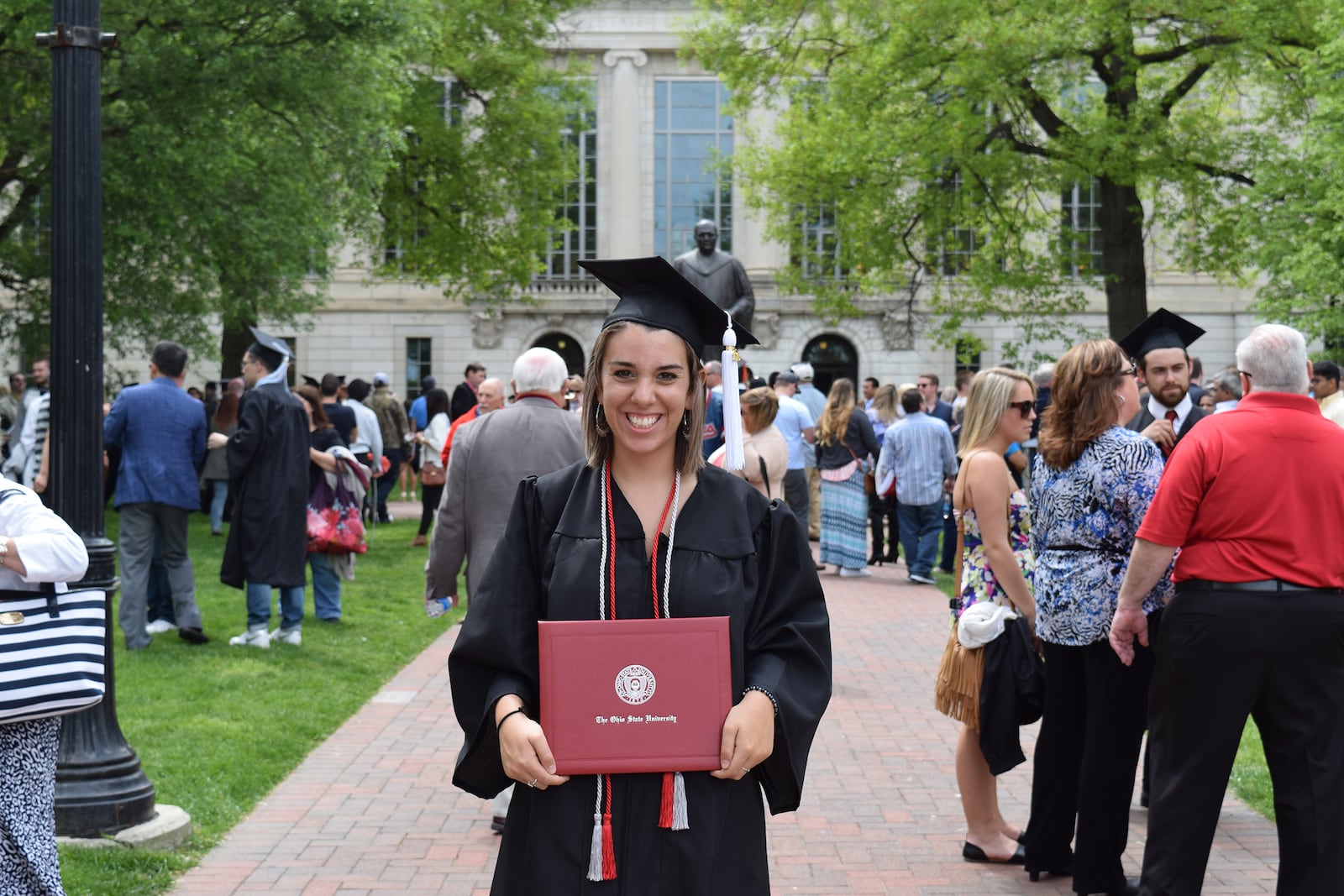 Emily Scovil at her graduation from Ohio State University in 2016. She earned a bachelor's degree in communication. CONTRIBUTED
