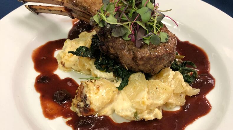 Dayton Club's winter 2019 menu. Pictured: Mustard Crusted Lamb Chops $34