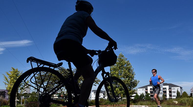 Alpharetta has been named a Bicycle Friendly Community by the League of American Bicyclists. AJC FILE/BRANT SANDERLIN/BSANDERLIN@AJC.COM