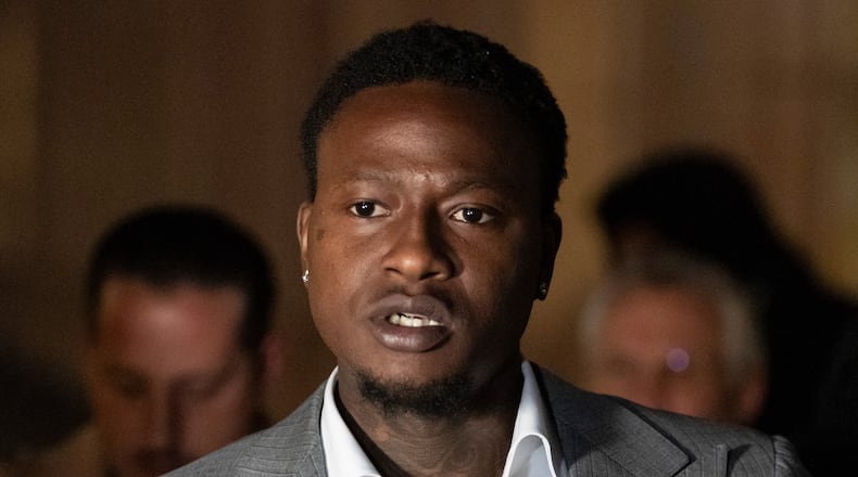 Miami Heat's Terry Rozier leaves Brooklyn federal court, Monday, Dec. 8, 2025, in New York. (AP Photo/Yuki Iwamura)