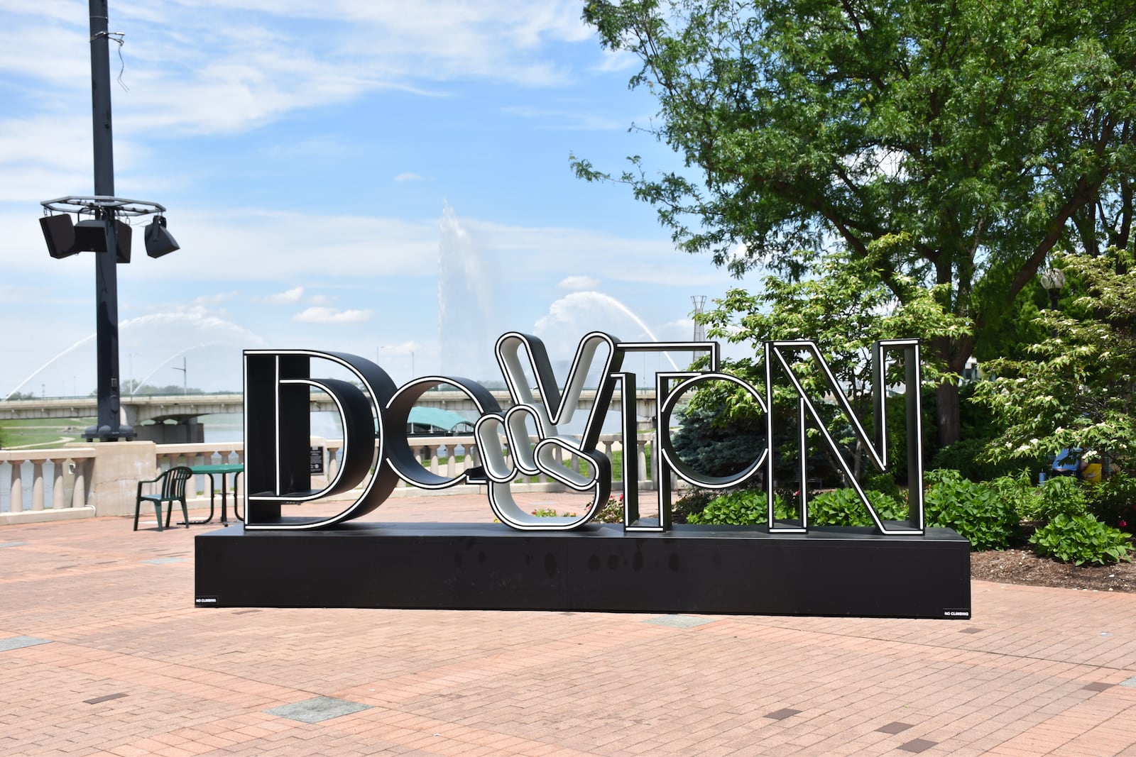A Dayton sign at RiverScape MetroPark. CORNELIUS FROLIK / STAFF