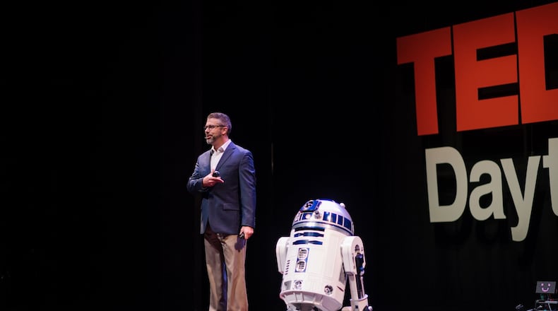 Speakers have been announced for the 2022 TEDxDayton Signature Event. In 2020, Joshua Montgomery (seen here) discussed how building “Star Wars” droids made him a better teacher. CONTRIBUTED