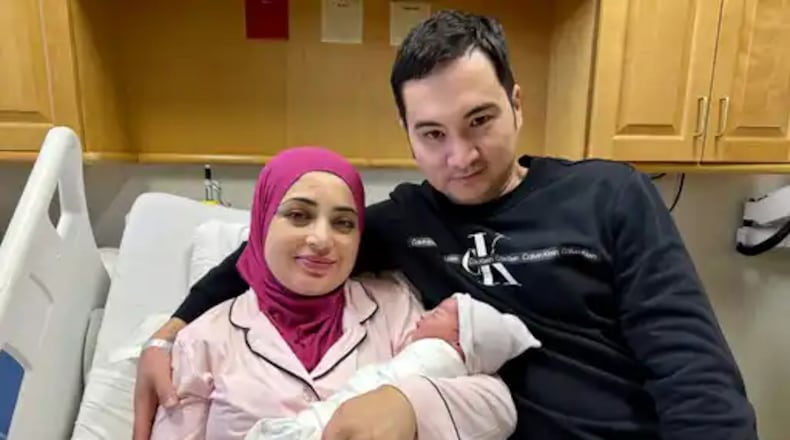 Mother Sitora Kamolova and father Bobur Mukhamedjanov welcomed their new son, Ali Kasim, at 1:55 a.m. Jan. 1 at Kettering Health Washington Township, the first baby born in the health system in 2026. Photo Provided