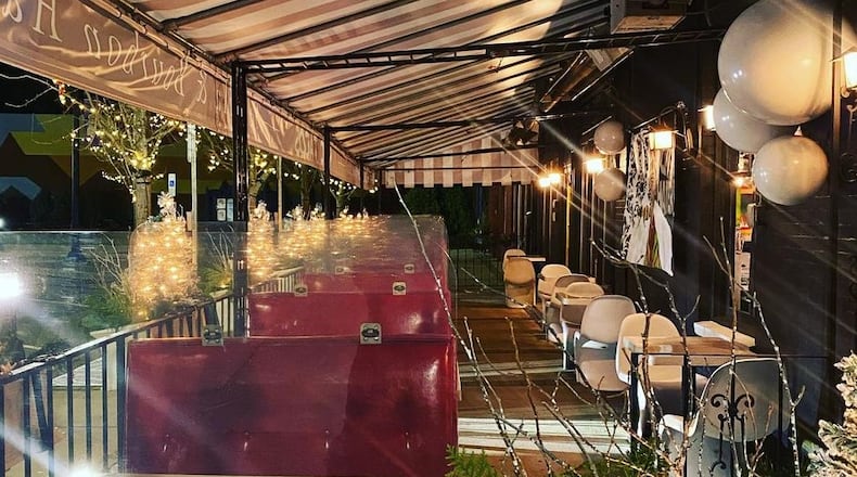 The heated patio at Agave & Rye restaurant and bar on the public square in Troy, which opened to the public Nov. 17, 2020. CONTRIBUTED