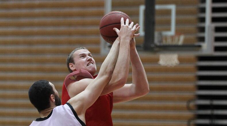 Wittenberg's Connor Seipel shoots at practice on Jan. 15, 2018, at Pam Evans Smith Arena in Springfield.
