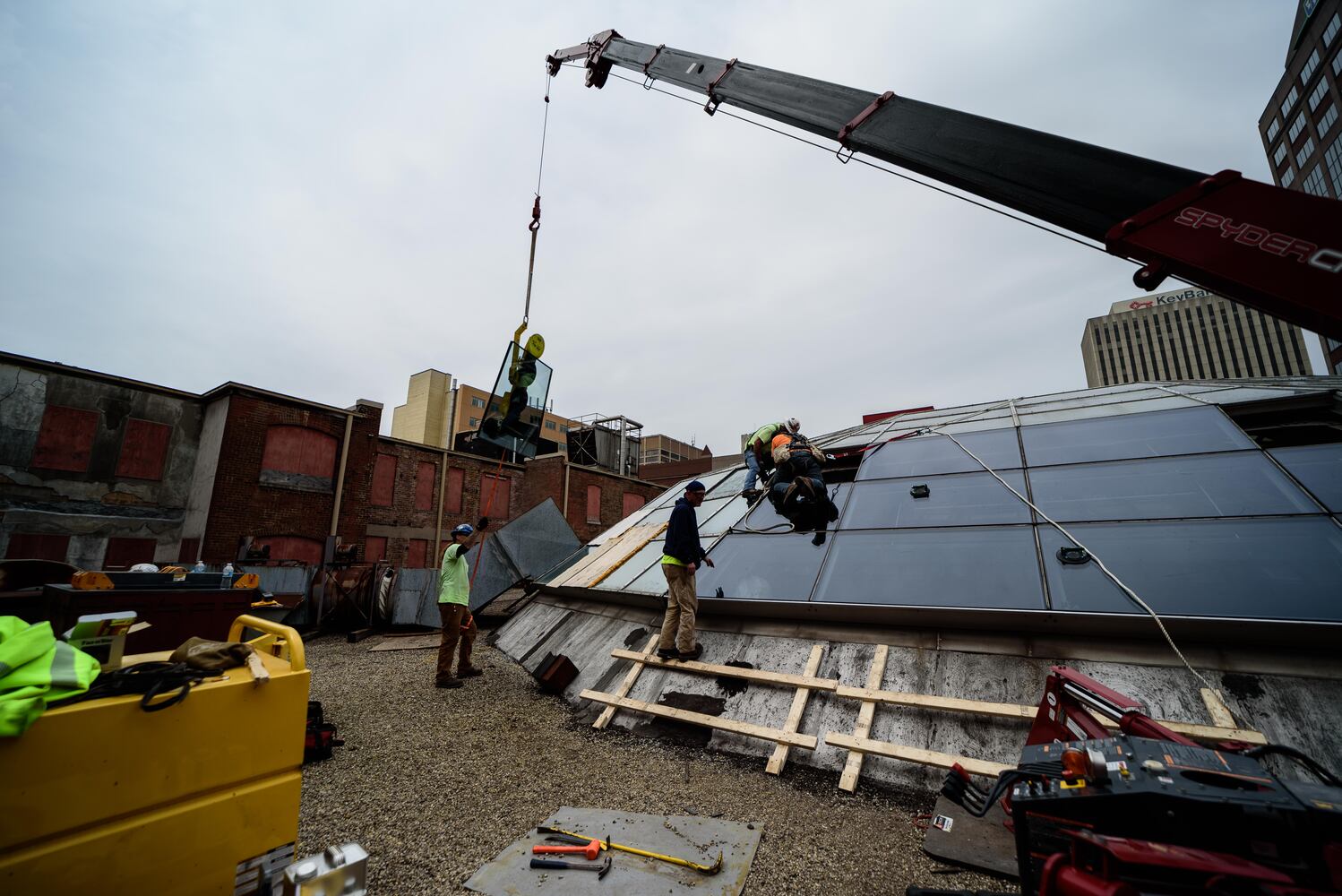 PHOTOS: Behind the scenes on the first day of construction at The Dayton Arcade
