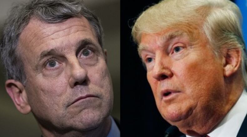Senator Sherrod Brown and President Donald Trump