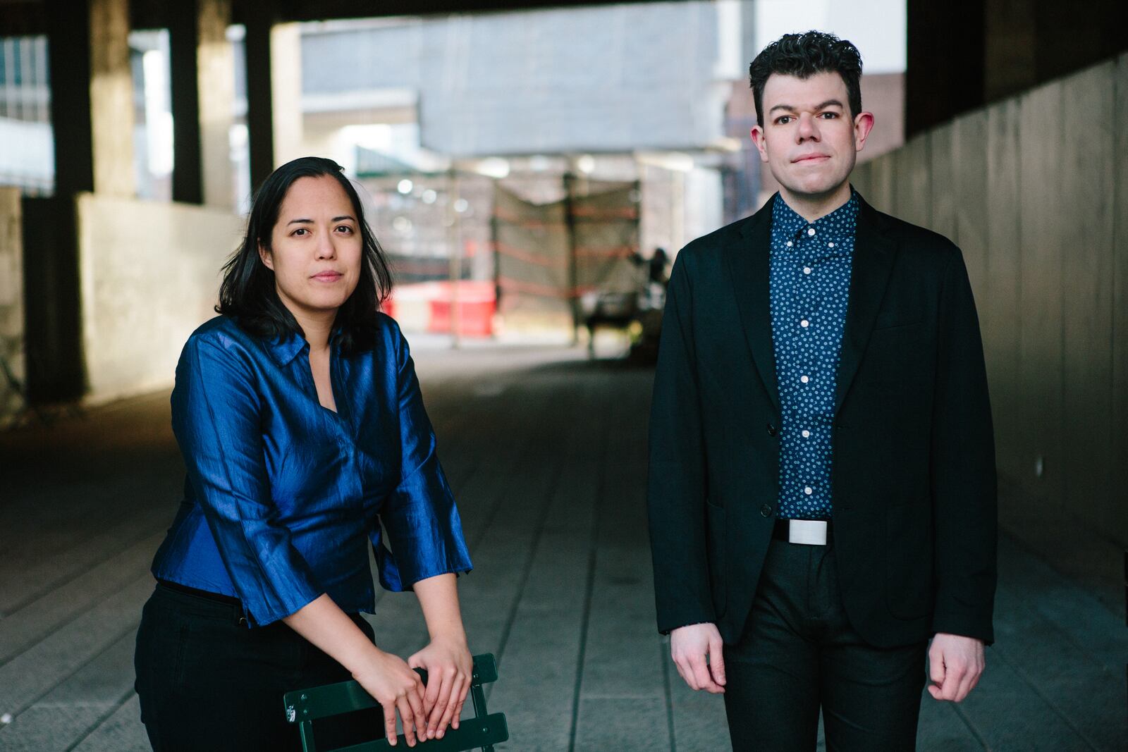 New Morse Code, the cello and percussion duo of Hannah Collins (left) and Michael Compitello, performs pieces by Christopher Stark, Andy Akiho and Viet Coung in the University of Dayton’s Sears Recital Hall on Wednesday, April 6.