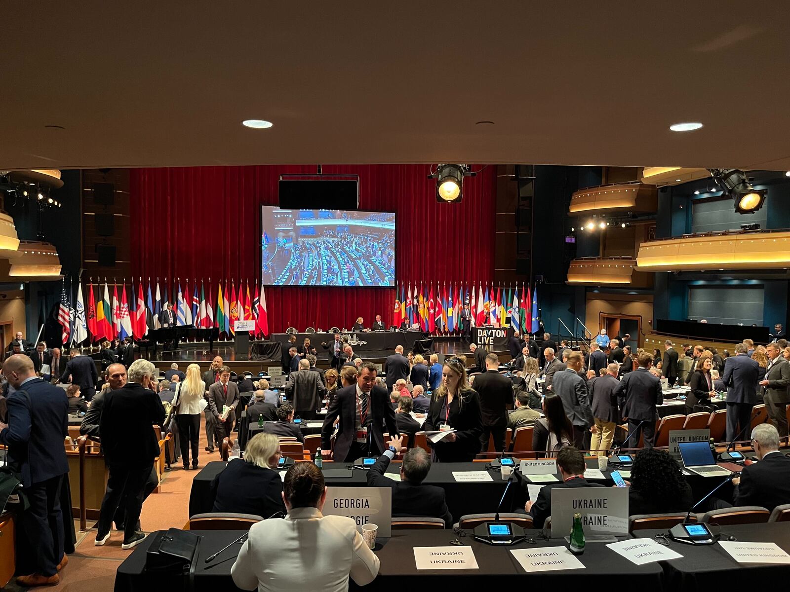 Delegates prepare for the Plenary Sitting program at the Schuster Center, Monday, May 26, 2025. THOMAS GNAU/STAFF