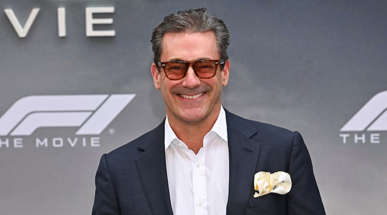 FILE - Jon Hamm attends the world premiere of "F1 The Movie" on Monday, June 16, 2025, in Times Square in New York. (Photo by Evan Agostini/Invision/AP,File)