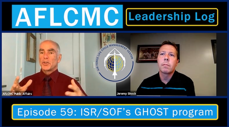 Jeremy Shock, Signals Intelligence Branch chief, talks about GHOST, the Global High-altitude Open-system Sensor Technology program, on this episode of Air Force Life Cycle Management Center’s Leadership Log. To hear the full conversation, you can watch Leadership Log on YouTube at https://youtu.be/g-4GNcAyk_g or search “Leadership Log” on your podcast carrier. U.S. AIR FORCE GRAPHIC/JIM VARHEGYI
