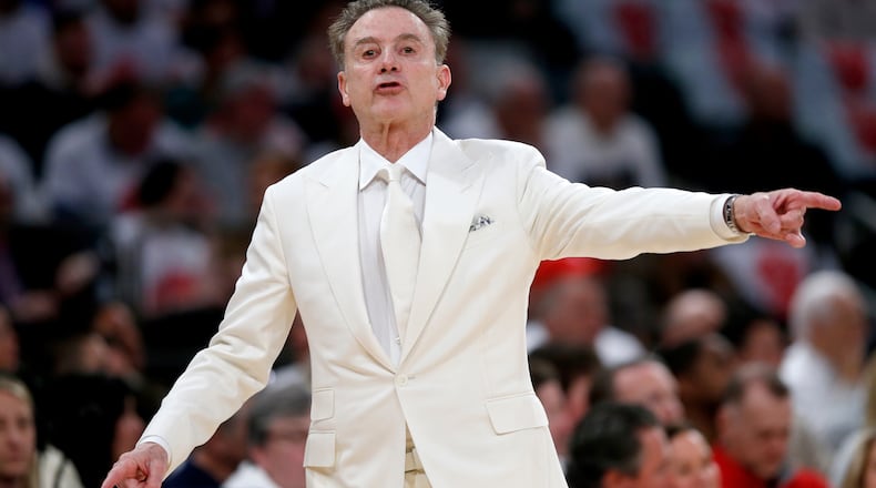 St. John's Rick Pitino calls out a play during the first half of an NCAA college basketball game Saturday, Feb. 28, 2026, in New York. (AP Photo/John Munson)